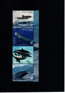 Penrhyn Cook Island 2018 Whales and Dolphins of the world strip (1) /MNH