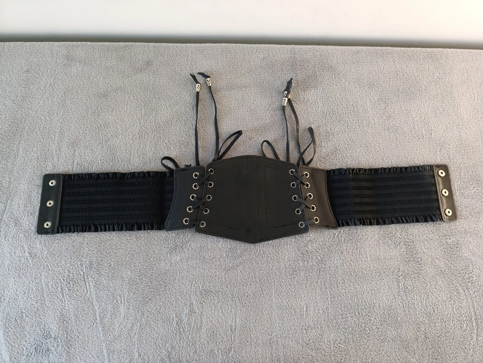 Damen Talliengürtel Schwarz Korsett Gürtel Corset Top Punk Gürtel Stretchgürtel - Bild 3 von 4