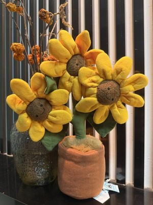 Jellycat Amuseable Fluffy Sunflower Potted Plant 13in Plush Doll Gift Kids Toy