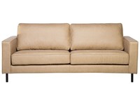 Sofa 3-Sitzer Lederoptik Modernes Ledersofa In Beige Couchsofa Savalen