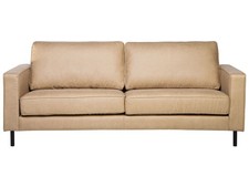 Sofa 3-Sitzer Lederoptik modernes Ledersofa in Beige Couchsofa Savalen