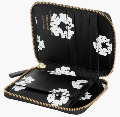 Comme des Garcons x Denim Tears Wallet Black Leather Zip Around