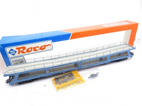 357H0 /5 - Roco H0 46467 - Autotransportwagen blau DB AG - top in OVP | Zustand: Gebraucht
