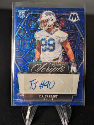 2025 Panini Mosaic Rookie Scripts TJ Sander Blue Disco auto see description 
