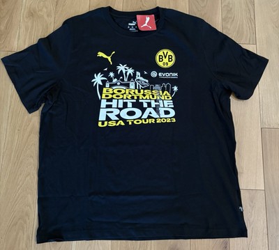 Puma BVB T Shirt Borussia Dortmund Men s 2XL Short Sleeve Black New USA Tour