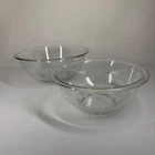 Vintage PYREX Clear Glass Mixing Bowls Set 323 325 1.5Qt 2.5Qt USA