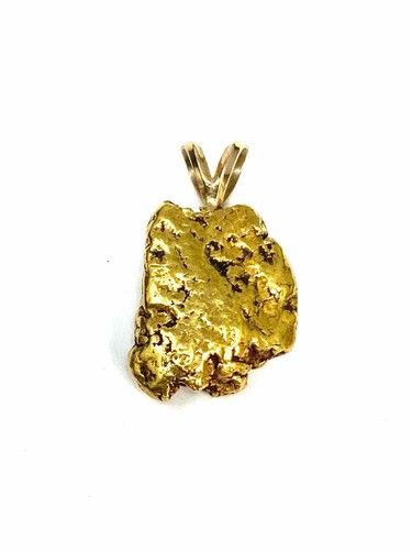 Estate 18K Yellow Gold Natural  Nugget 14k Bail Pendant