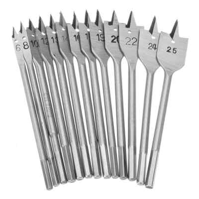 Neilsen 11tlg Flachspaten Holz Lochsäge Bohrer Sechskant Ende Set 6mm - 38mm