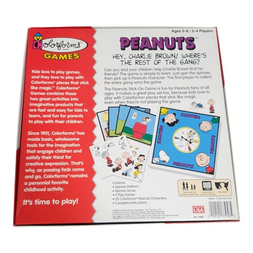 Vtg 1999 Peanuts Colorforms Childrens Game Charlie Bro Snoopy Stick Ons New 100% - Picture 3 of 10