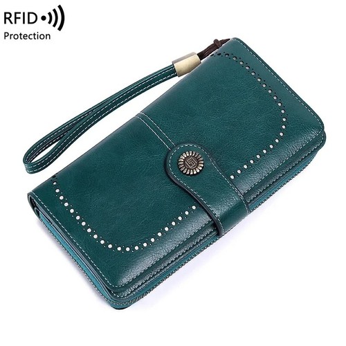 Women Leather Wallet Zipper Long Card Holder Coin Case Clutch Purse Handbag - Picture 2 of 12