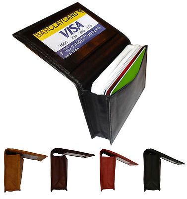 Genuine Leather 18 Credit Card Wallet ID Holder Mens Front Pocket