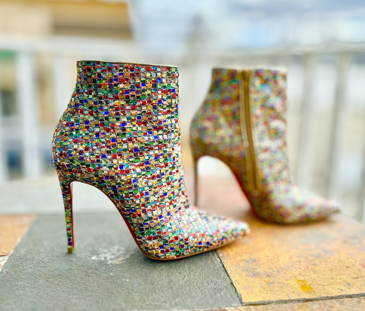 Christian Louboutin So Kate Bootie 100 Tressage Vitraux Multicolor