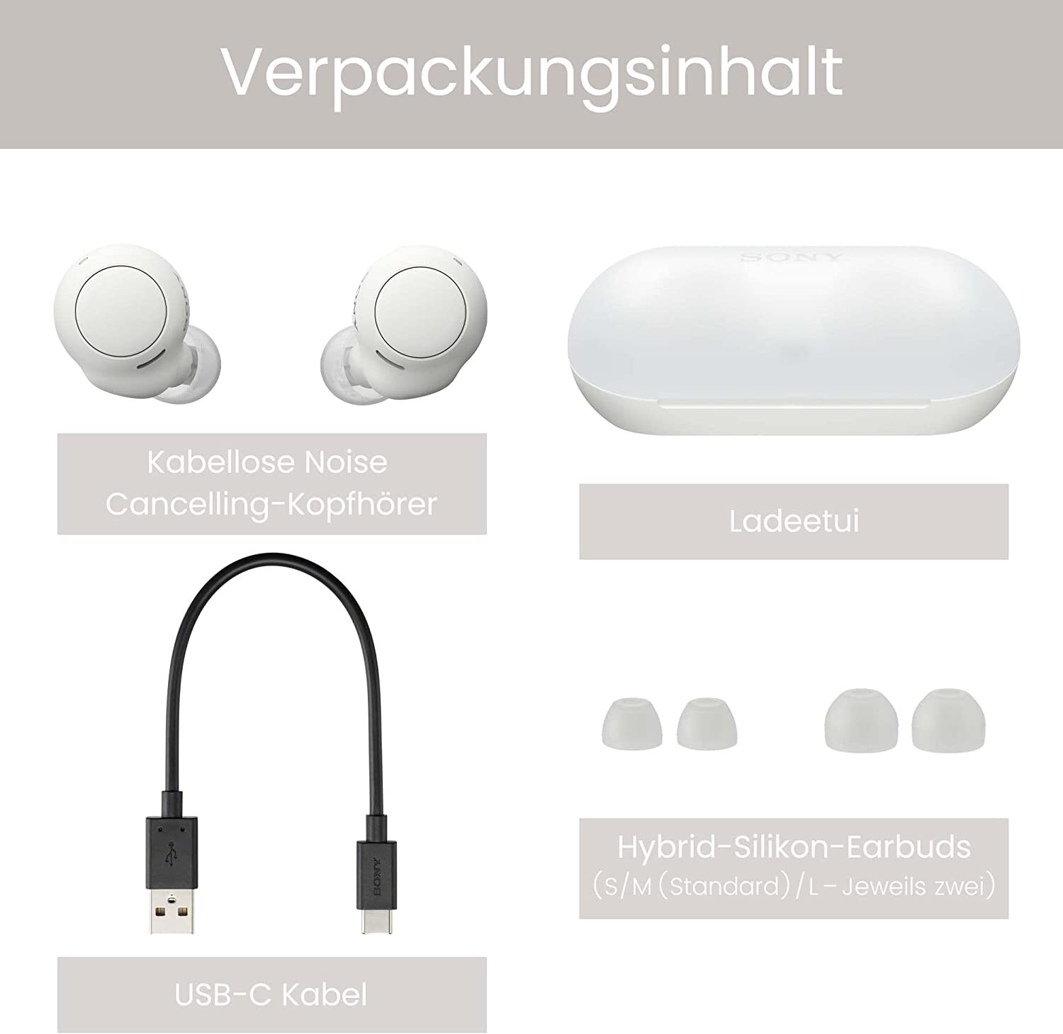 Thumbnail - Sony Wf-c500 Earbuds Ladeetui In-ear Kopfhörer Bluetooth Wireless Weiß