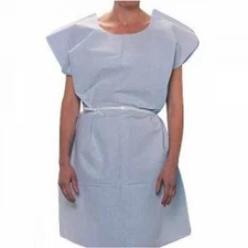 *50-Piece* Tidi Blue Deluxe Exam Gowns 30" x 42" Tissue/Poly/Tissue 9810847