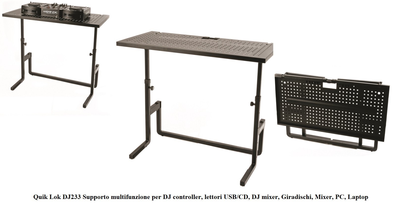 Supporto DJ Pieghevole Quiklok DJ233 | Alta Portata 90kg | Prezzo Top