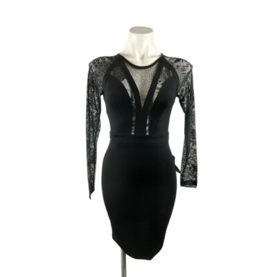 ASTR Illusion Long Sleeve Lace Fitted Black Women Dress in Black NWT Size XS | eBay ASTR Illusion Long Sleeve Lace Fitted Black Women Dress in Black NWT Size XS | eBay