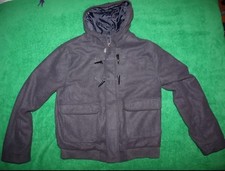 Men's CJ Black Toggle Duffel Jacket Charcoal Color Poly Blend Size Large