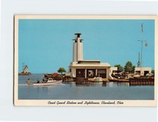 Postcard Coast Guard Station & Lighthouse Cleveland Ohio USA