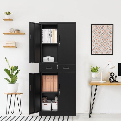 Metal Storage Cabinets with Drawer & Adjustable Shelves, Locking Storage Cabinet - Picture 2 of 10