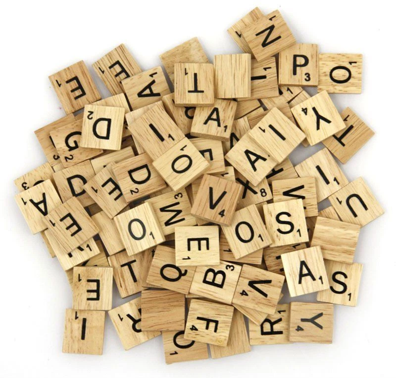 WOODEN SCRABBLE TILES CHOOSE YOUR OWN LETTERS FOR CRAFTS WOOD BLACK ALPHABETS-UK - Image 2 of 4