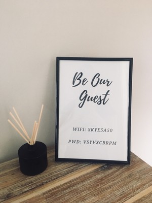 Personalised Wifi Password Be Our Guest Print Only Gift Picture Wall Art Ebay