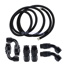 AN4/AN6/AN8/AN10 Nylon PTFE Fuel Line Hose 10/20FT 6/10pcs Fittings Hose Kit E85
