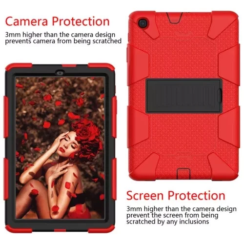 For Sam Galaxy Tab A7 Lite 8.7 Tablet Heavy Duty Stand Case SM-T220/225 2021 Red - Image 2 of 4