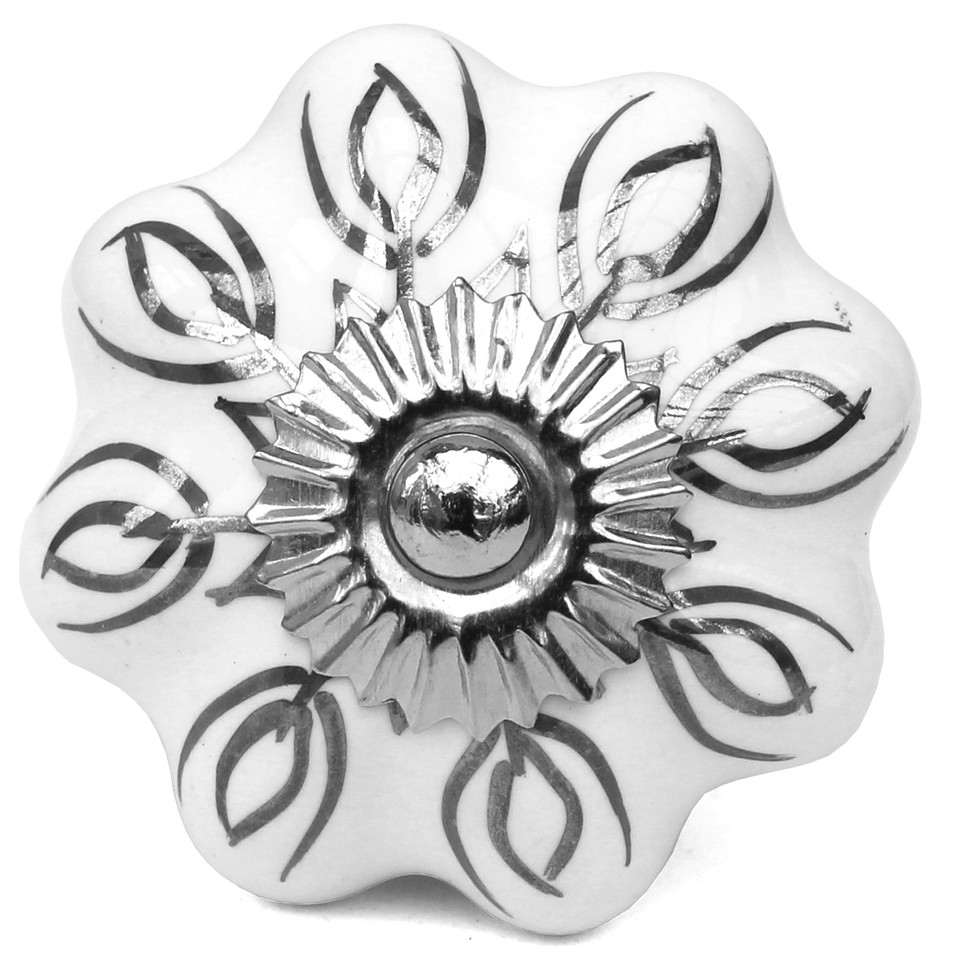 Black white grey vintage ceramic knobs drawer pull cupboard door knobs