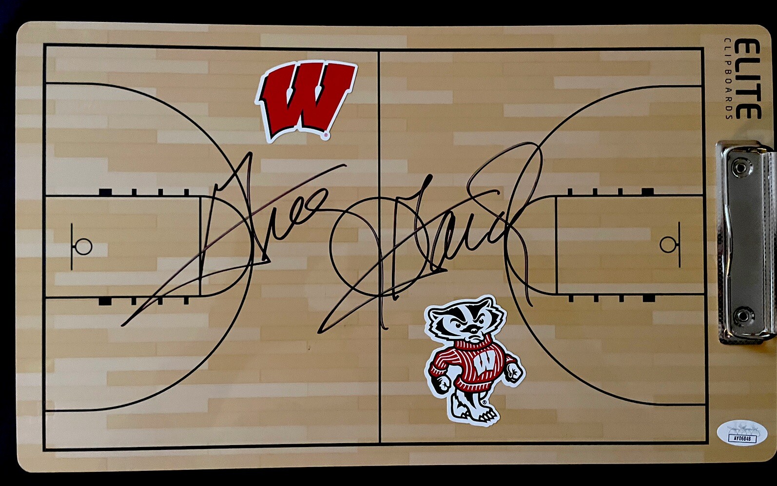 Greg Gard Autographed Signed Wisconsin Badgers COA JSA LOGO COACH CLIPBOARD 