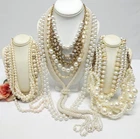 VINTAGE TO NOW FAUX PEARL BEAD NECKLACE LOT, FASHION/COSTUME JEWELRY LOT