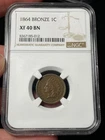 1864 Bronze NGC XF40 BN Indian Head Cent