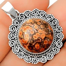 Natural Poppy Jasper 925 Sterling Silver Pendant Jewelry P-1214