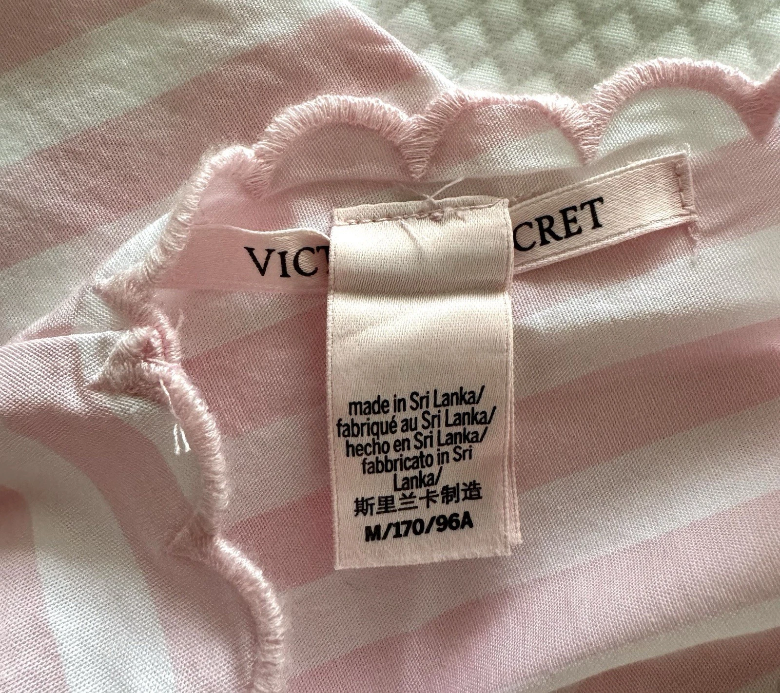 UNDERCOVER Abito slip Victoria's Secret Heritage cotone occhielli righe rosa nuovo con etichette taglia M