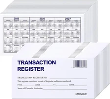 24 PCS Check Registers for Personal Checkbook, Easy to Read Checkbook Register