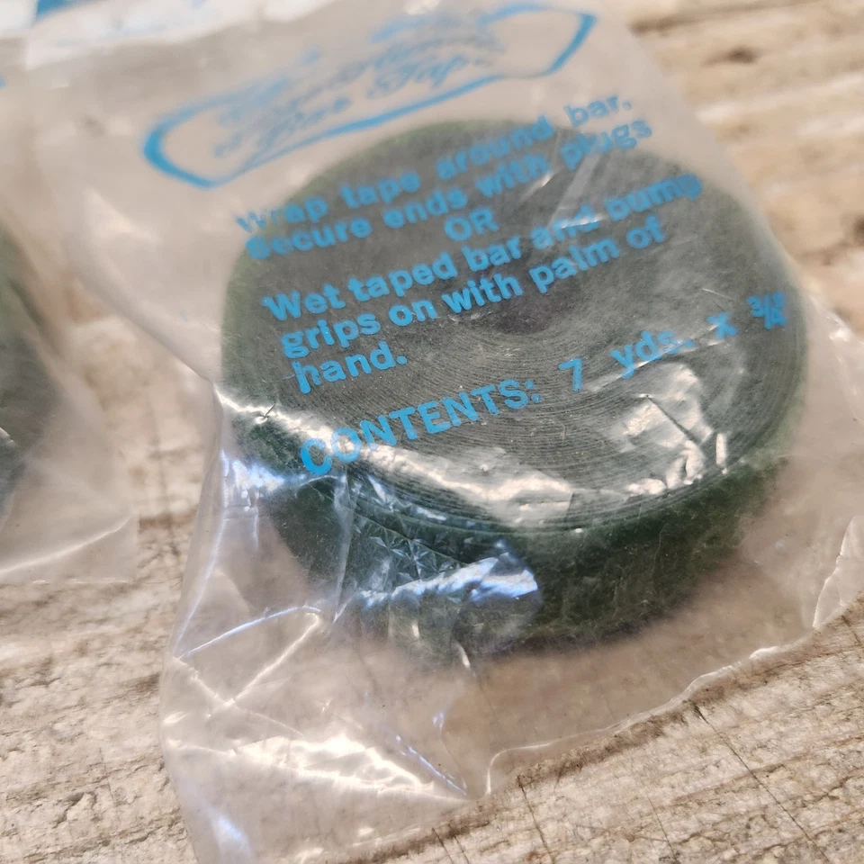 Par de cintas de manillar de vinilo Hunt Wilde verde campus envoltura de barra Schwinn década de 1970 NOS Foto 4 de 4