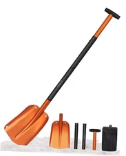  Snow Shovel for Car, 22 to 43 Inch Collapsible Adjustable Length Metal Shovel 