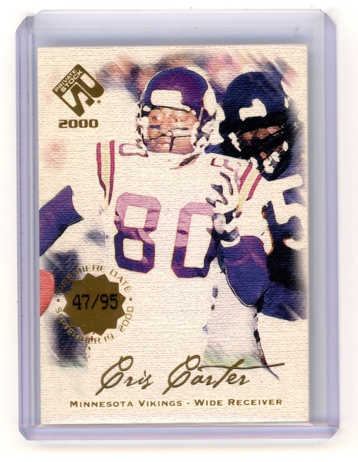 2000 Pacific Private Stock #54 Cris Carter Premiere Date #/95 Vikings HOF