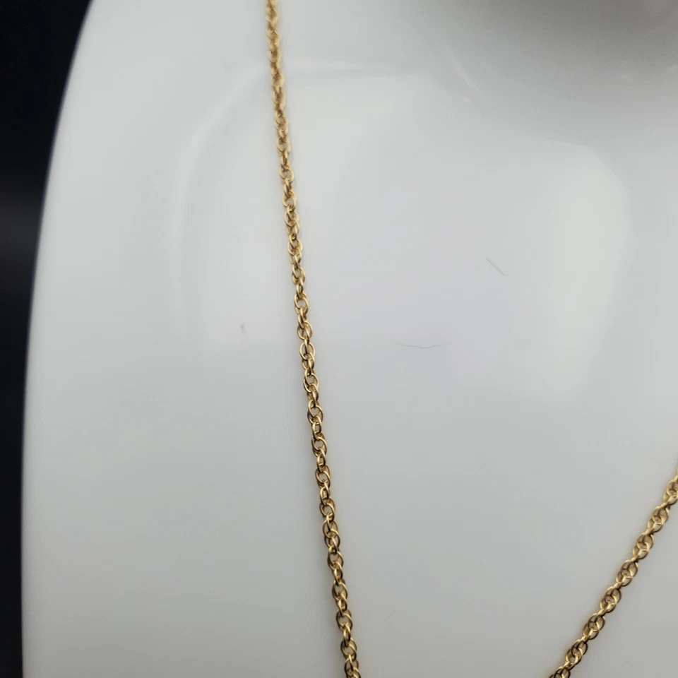 Estate Solid Yellow Gold Pearl, Turquoise & Black Enamel Set 14k Necklace / Pin - Image 3 of 4