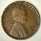 1931 D Lincoln Wheat Cent Coin 1c US Penny Circulated Fine Denver Mint