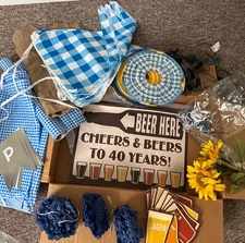 LOT of German Festival Oktoberfest 40th Birthday cheers & beers party pack box