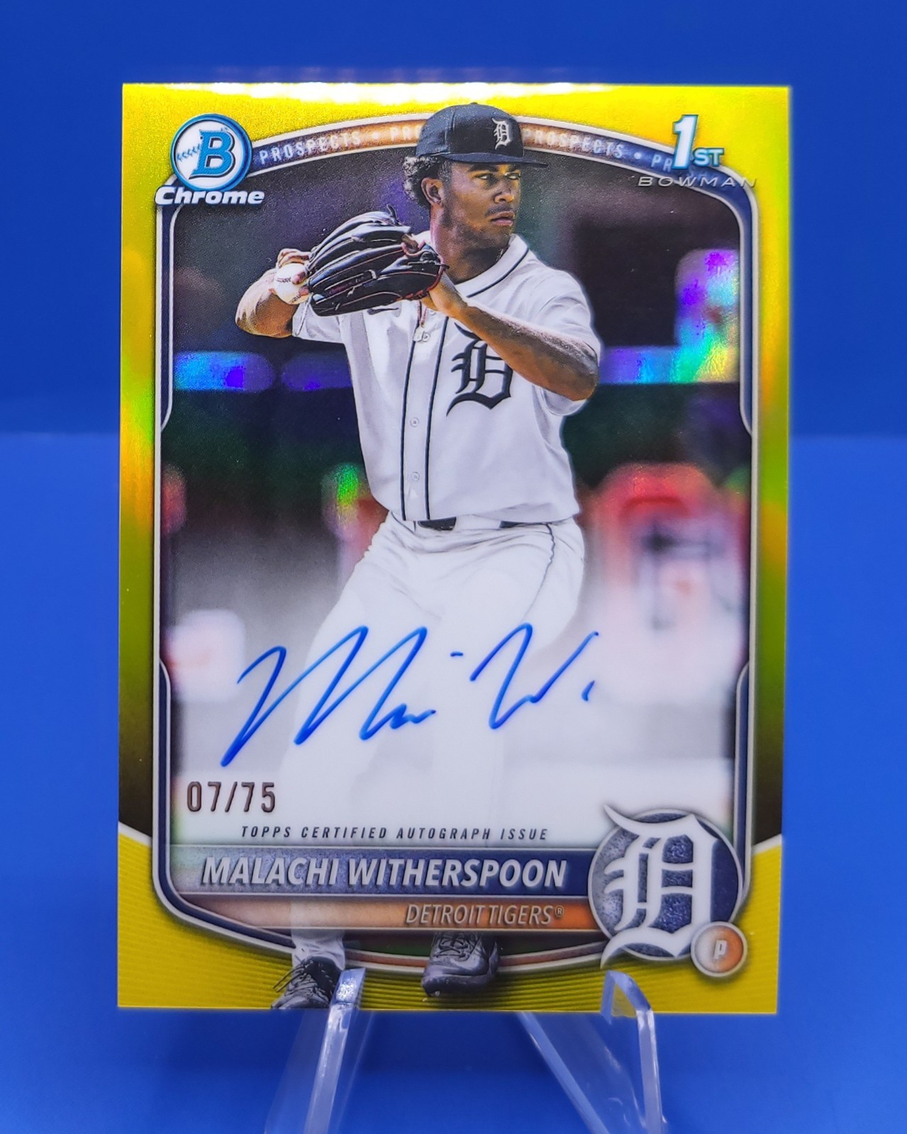 2025 Bowman Draft Malachi Witherspoon True Yellow 1st Chrome Prospects Auto /75