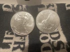 2023 American Silver Eagle 1oz .999 Fine Silver BU Lot Of 2 Direct From Roll #E