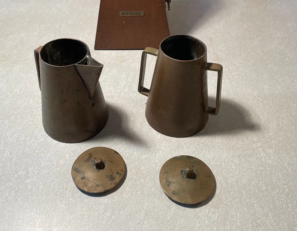 Juego de cafetera turca con tapa hecha a mano de 4 piezas también conocida como Cezve/Ibrik Foto 2 de 4