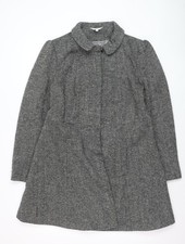 Reed Krakoff Womens Grey Wool Blend Tweed Overcoat Size 12