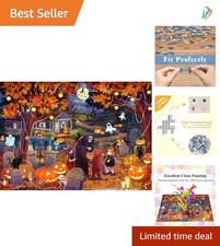 Vibrant Horror Night Puzzle - 1000 Interlocking Pieces with 1:1 Poster Included