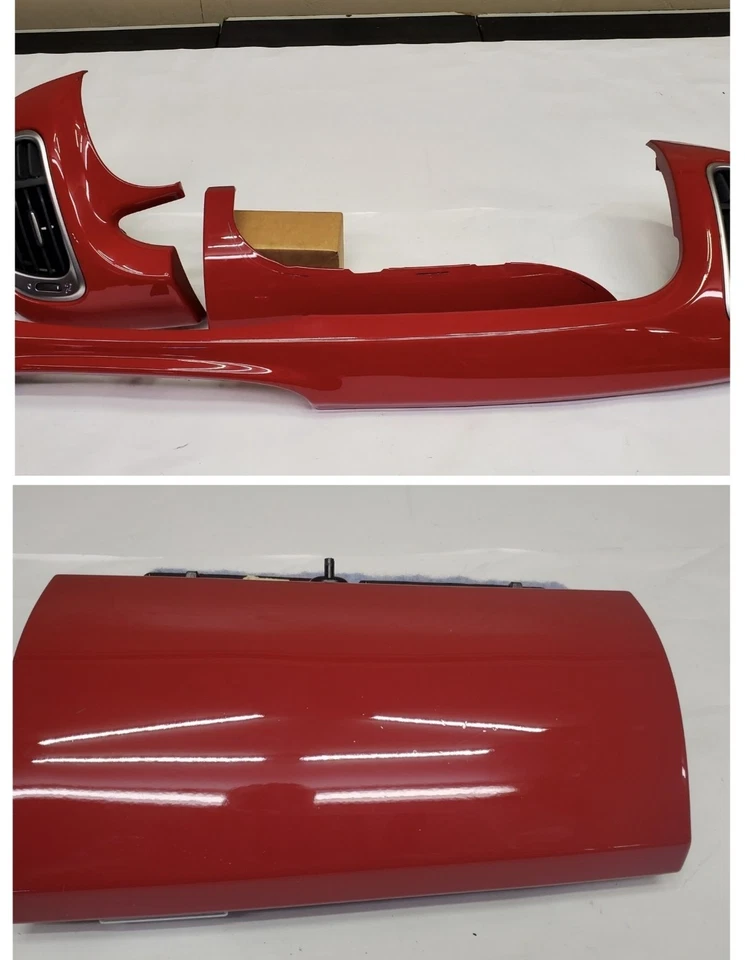 FIAT 500 INTERIOR DASH TRIM BEZEL OEM 68249782AA SET POP STAR RED - Image 2 of 4