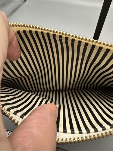 Kate Spade White Clutch Gold Polka Dots Heart Pull Tab Pencil Zip Pouch KST - Imagen 9 de 10