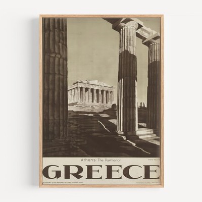 Greece. Athens_ the Parthenon Retro Travel Poster