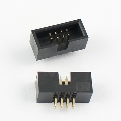 5Pcs 1.27mm Pitch 2x4 Pin 8 Pin Straight Male Shrouded Box Header IDC Connector 