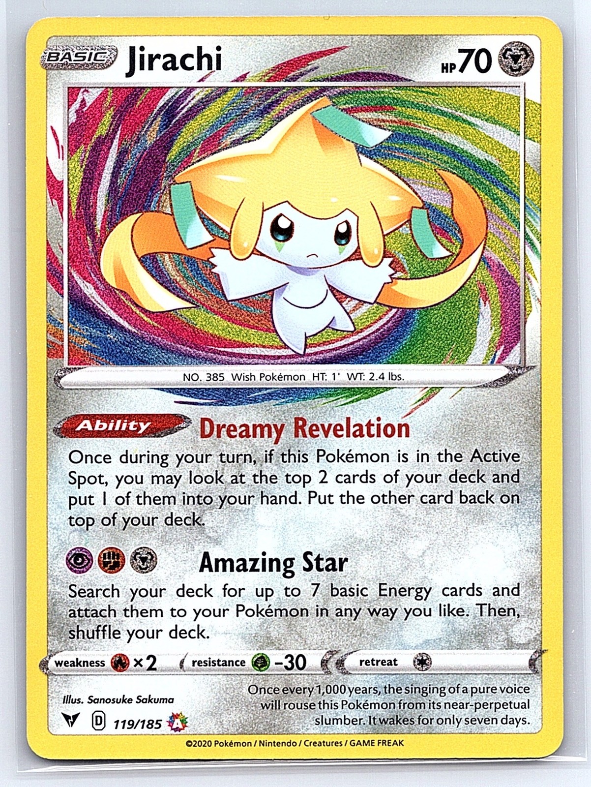 Jirachi 119/185 Amazing Rare Vivid Voltage Pokemon Holo Near Mint